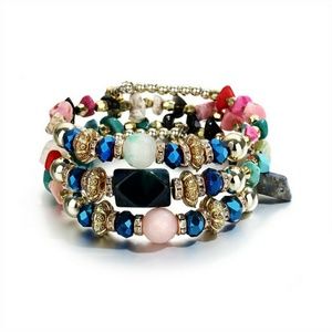 Cuff Wrap Memory Wire Multicolor Bracelet